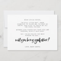 Moderne Eleganz Werden Sie meine Pate-Textkarte