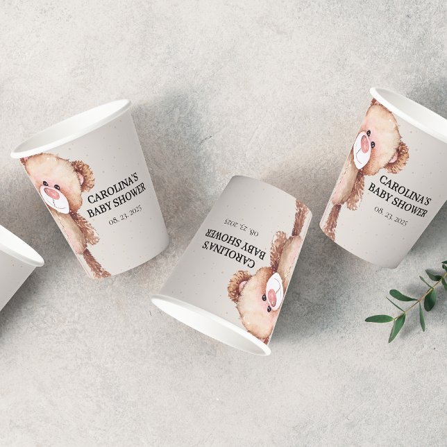 Moderne Eleganz, wir können warten Babydusche Pappbecher (Von Creator hochgeladen)