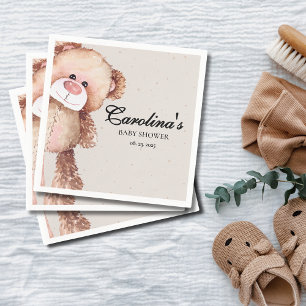 Moderne Eleganz, wir können warten Babydusche Serviette