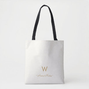 Moderne Elfenbein-Gold-Schrift-Monogramm