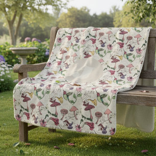 Moderne Elfenbein Kolibri Blumen Blätter Sherpadecke
