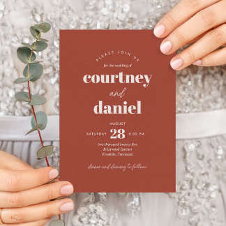 Moderne Elfenbeinbraun Trendy Mix Match Wedding Einladung