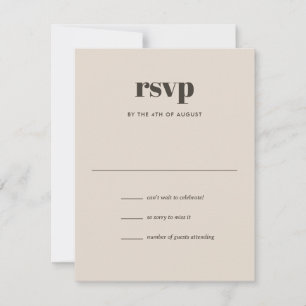 Moderne Elfenbeinbraun Trendy Mix Match Wedding RSVP Karte