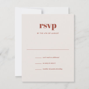 Moderne Elfenbeinbraun Trendy Mix Match Wedding RSVP Karte