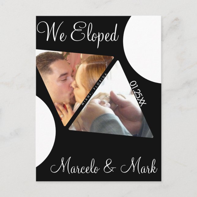 Moderne Eloted Foto Triangle Black Postcard Postkarte (Vorderseite)