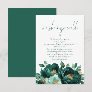 Moderne Emerald Gold Florals Hochzeitsfeiern Begleitkarte
