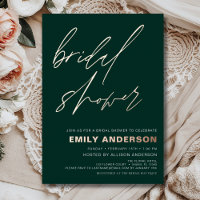 Moderne Emerald Green Rose Gold Brautparty Chic