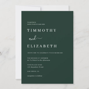 Moderne Emerald Green Wedding Einladung