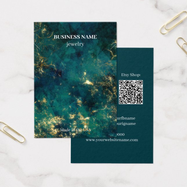 Moderne Emerald QR Code Jewelier Business Necklace (Büro)