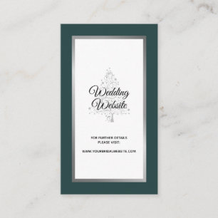 Moderne Emerald Winter Wedding Website Begleitkarte
