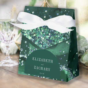 Moderne Emeraldgrün-Achat-Glitter-Arch-Form Geschenkschachtel