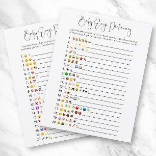 Moderne Emoji Babyduschkarte mit doppelseitiger Zw