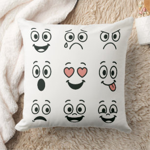 Moderne Emoji-Gesichter Wurfkissen - Künstlerische Kissen