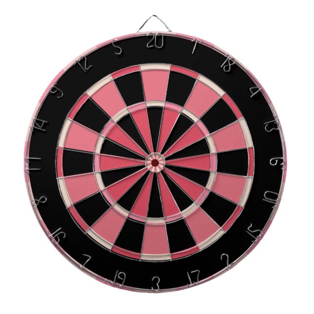Moderne Erdbeer-Pink und Schwarz Dartscheibe (vorne)