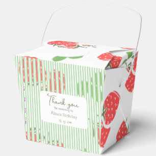Moderne Erdbeere und entrippte Muster Geburtstag Geschenkschachtel