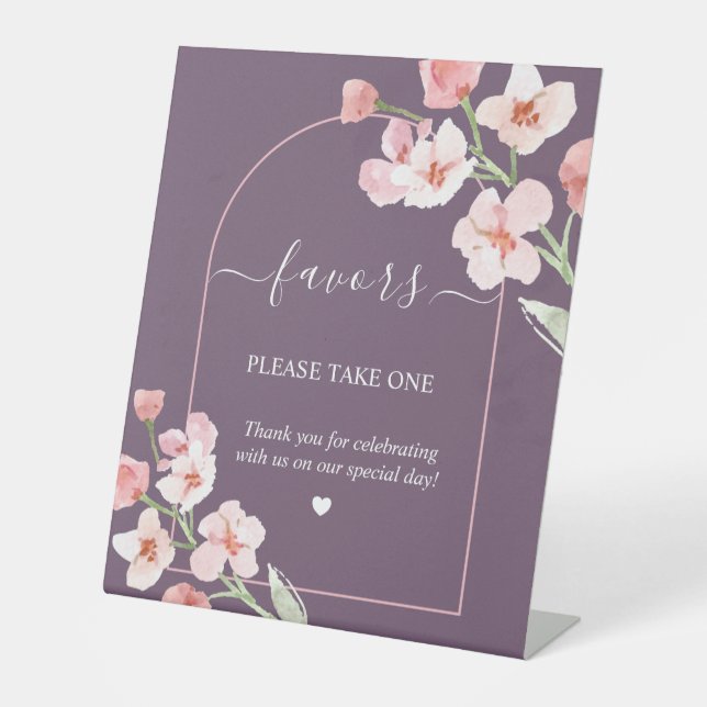 Moderne, erdfarbene Blumenarschenfavoriten Sockelschild (Vorderseite)