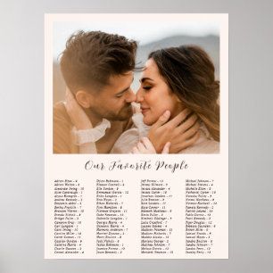 Moderne erdige neutrale Foto-Hochzeitssitzordnung Poster