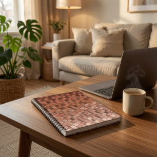 Moderne erdige Töne Mosaik Notizbuch