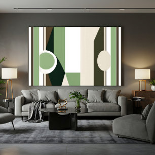 Moderne Erdtöne Abstrakte Geometrische Kunst Leinwanddruck