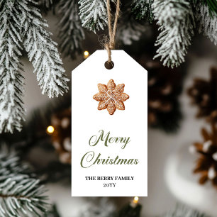 Moderne Erdtöne Weihnachtsgeschenkanhänger Minimal Geschenkanhänger