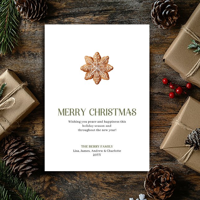 Moderne Erdtöne Weihnachtsplätzchen Feiertagskarte (Modern Earthy Christmas Ornament Holiday Card)