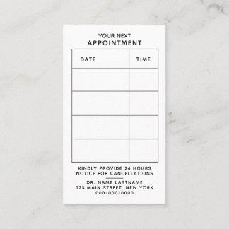 Moderne Erinnerung der Datumseingangszeit auf eine Terminkarte