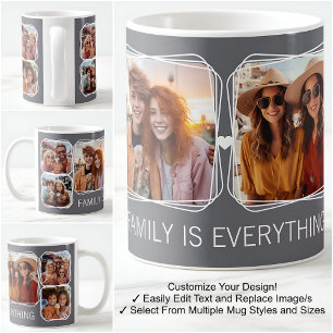 Moderne Erinnerungen 6 Fotos Collage Vorlage Grau Kaffeetasse