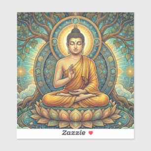 Moderne Erleuchtung: Sukiti Buddha Friedensaufkleb Aufkleber