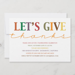 Moderne Erntedank-Dinner Einladung