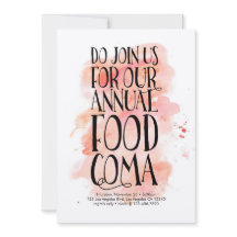 Moderne Erntedank Food Coma Einladung