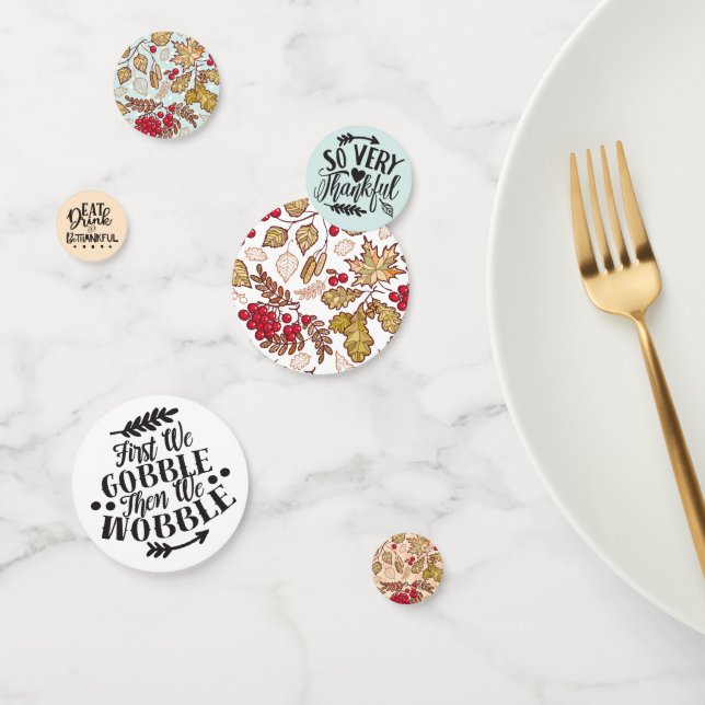 Moderne Erntedank Quotes Herbstlaube Red Berries Konfetti (Gruppe)