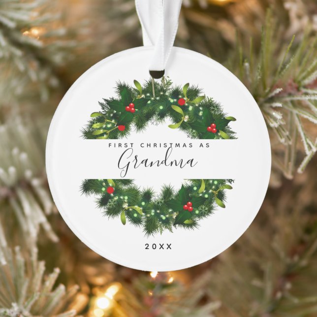 Moderne erste Weihnachten als Grandma Grünreath Ornament (Baum)