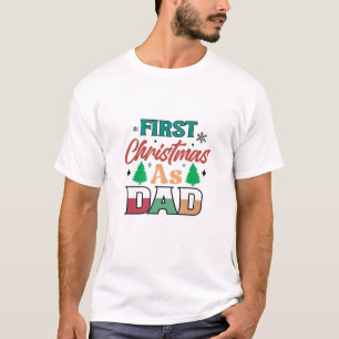 Moderne erste Weihnachten als Papa-Typografie T-Shirt