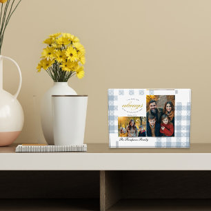 Moderne Erstelle dein eigenes Dusty Blue Familienf Fotoblock