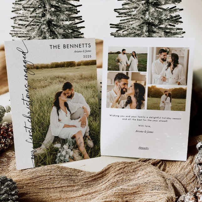 Moderne Erstes Weihnachten Verlobungsfoto Weihnach (Von Creator hochgeladen)