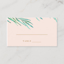 Moderne Escort Card für Hochzeiten am tropischen S Platzkarte
