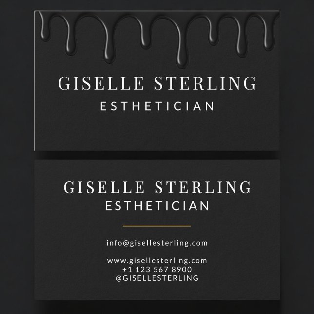 Moderne Esthetikerin Schwarz Visitenkarte (Von Creator hochgeladen)