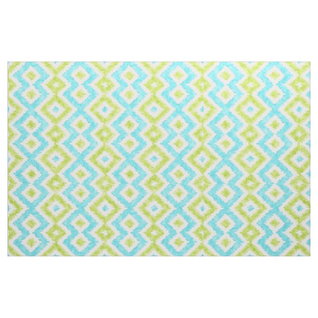 Moderne Ethnic Ikat Mosaik Muster Wasserfarbe Stoff (Fat Quarter (45,7 x 55,9 cm))