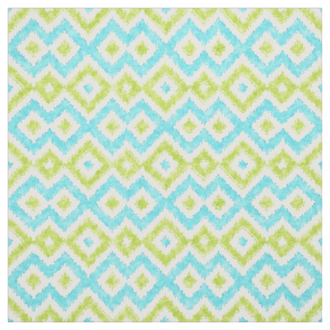 Moderne Ethnic Ikat Mosaik Muster Wasserfarbe Stoff (Muster)