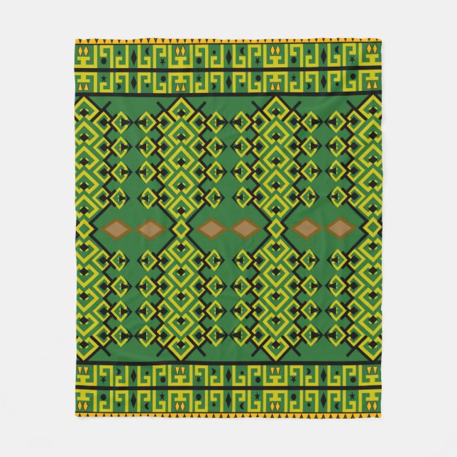 Moderne ethnische geometrische Muster Fleecedecke (Vorderseite)