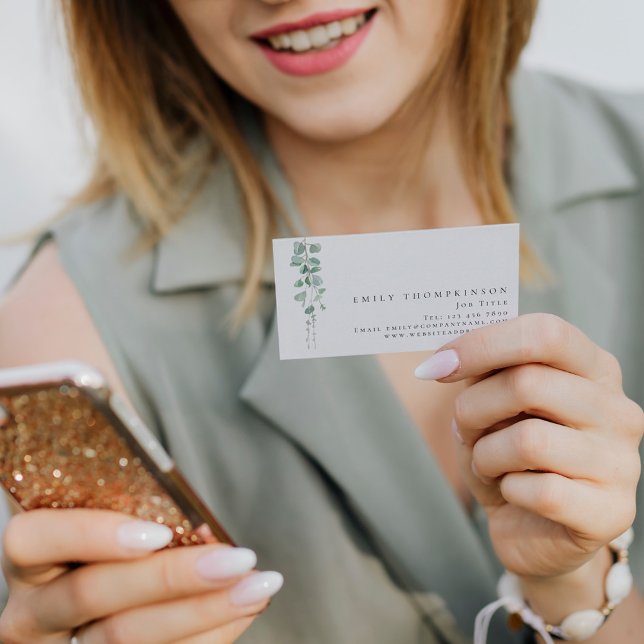 Moderne Eukalyptus Botanical Any Professionals Visitenkarte (Von Creator hochgeladen)