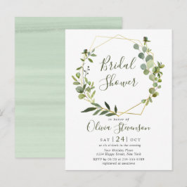 Moderne Eukalyptus Bridal Dusche Einladungskarte