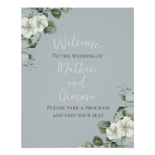 Moderne Eukalyptus-Design-Hochzeit Poster