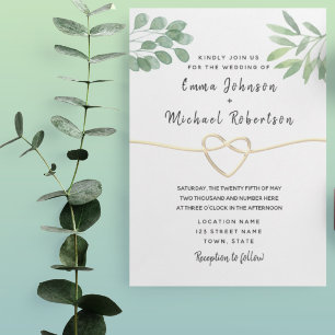 Moderne Eukalyptus-Elegant-Script-Hochzeit Einladung