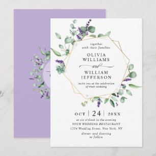 Moderne Eukalyptus Foliage Geometric Frame Wedding Einladung