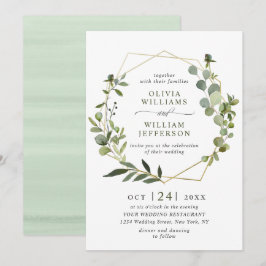 Moderne Eukalyptus Foliage Geometric Frame Wedding Einladung
