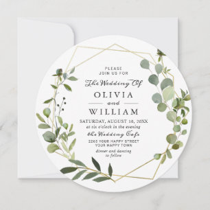 Moderne Eukalyptus Foliage Geometric Frame Wedding Einladung