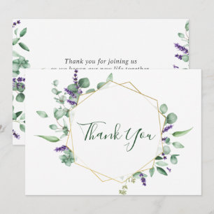 Moderne Eukalyptus-Geometrie-Rahmen Dankeskarte