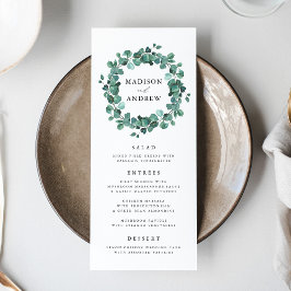 Moderne Eukalyptus Greenerity Wedding Menu Card Menükarte