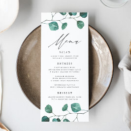 Moderne Eukalyptus Greenerity Wedding Menu Card Menükarte